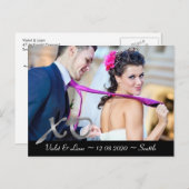 Silver XOs Save the Date Ankündigungspostkarte (Vorne/Hinten)