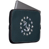 Silver Yacht Flag Laptopschutzhülle (Vorne Rechts)