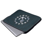 Silver Yacht Flag Laptopschutzhülle (Vorne Knopf)