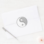 Silver Ying Yang Runder Aufkleber (Umschlag)