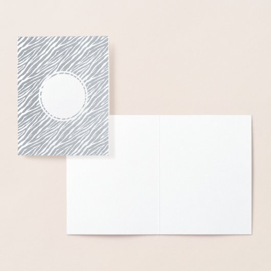 Silver Zebra Print Personalisiert Hallo Folienkarte (Anzeige)