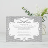 Silver Zickzack Bridal Dusche Einladungen (Stehend Vorderseite)