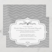 Silver Zickzack Bridal Dusche Einladungen (Vorne/Hinten)