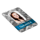 Silver Zickzack Fotovorlage Magnet (Rechte Seite)