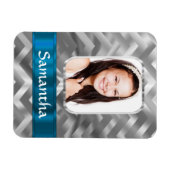 Silver Zickzack Fotovorlage Magnet (Horizontal)