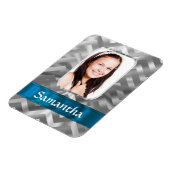 Silver Zickzack Fotovorlage Magnet (Linke Seite)