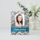 Silver Zickzack Fotovorlage Postkarte (Stehend Vorderseite)