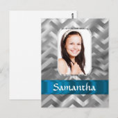 Silver Zickzack Fotovorlage Postkarte (Vorne/Hinten)