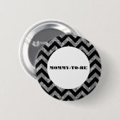 Silver Zickzack Glitzer Baby Showknopf Button (Vorne & Hinten)