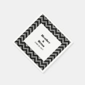 Silver Zickzack Glitzer Paper Napkins Serviette (Ecke)