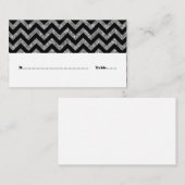 Silver Zickzack Glitzer Platzkarte (Vorne/Hinten)