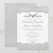 Silver Zigzag Hochzeit Einladungen (Vorne/Hinten)