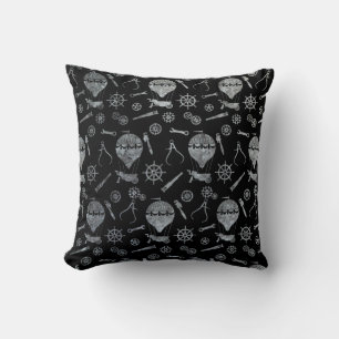 Silver Zinc Steampunk Balloon Theme Kissen