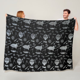 Silver Zinc Steampunk-Thema Fleecedecke