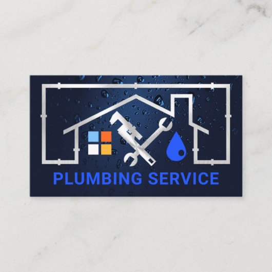 Silver Zuhause Pipe Rahmen Leaking Visitenkarte (Vorderseite)