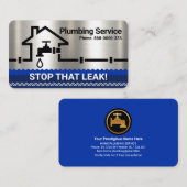 Silver Zuhause Pipeline Leaking Faucet Visitenkarte (Vorne/Hinten)