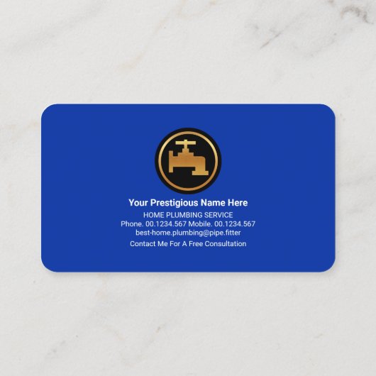 Silver Zuhause Pipeline Leaking Faucet Visitenkarte (Rückseite)