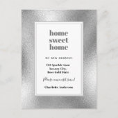 Silver Zuhause Swever New Zuhause Move Ankündigungspostkarte (Vorderseite)