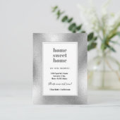 Silver Zuhause Swever New Zuhause Move Ankündigungspostkarte (Stehend Vorderseite)