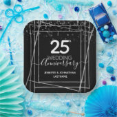 Silver zum 25. Hochzeitstag Pappteller (Party)