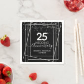 Silver zum 25. Hochzeitstag Serviette (Beispiel)