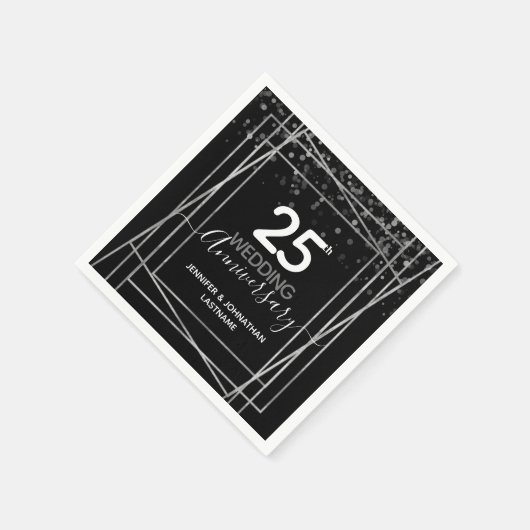 Silver zum 25. Hochzeitstag Serviette (Ecke)