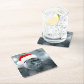 Silverback als Weihnachtsgrouch Rechteckiger Pappuntersetzer (Vor Ort)