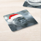 Silverback als Weihnachtsgrouch Rechteckiger Pappuntersetzer (angewinkelt)