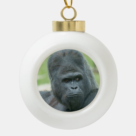 Silverback Dishi Keramik Kugel-Ornament (Vorderseite)