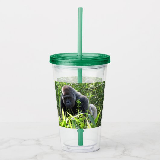 Silverback Gorilla - Akryllischer Tumbler Acryltrinkbecher (Vorderseite)