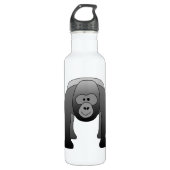 Silverback-Gorilla-Cartoon Edelstahlflasche (Vorderseite)