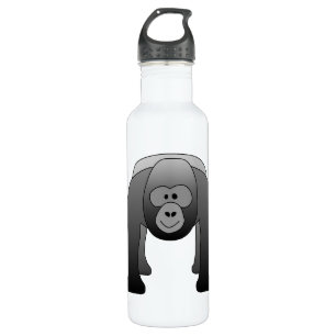 Silverback-Gorilla-Cartoon Edelstahlflasche