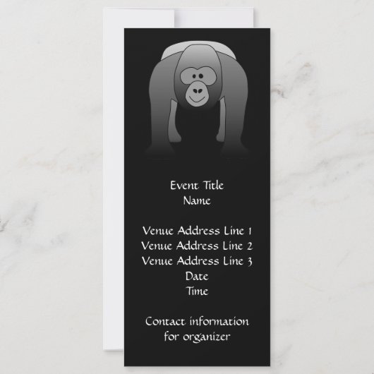 Silverback Gorilla Cartoon Einladung (Rückseite)