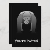 Silverback Gorilla Cartoon Einladung (Vorne/Hinten)