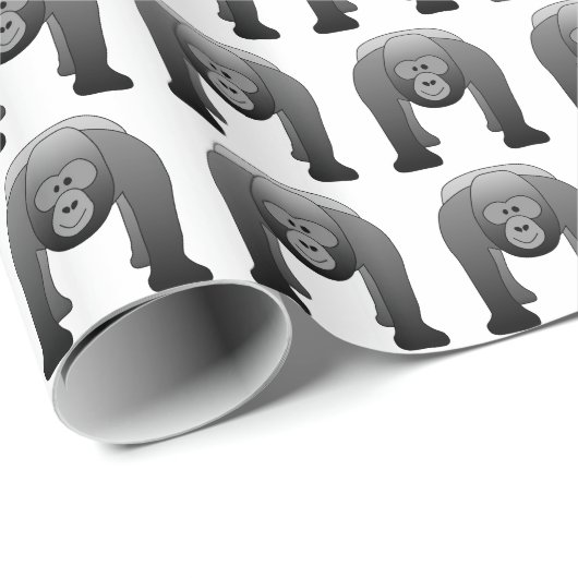 Silverback-Gorilla-Cartoon Geschenkpapier (Rolleneckpunkt)