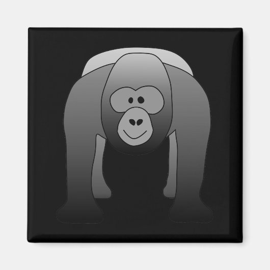 Silverback Gorilla Cartoon Magnet (Vorne)