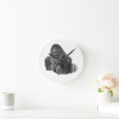 Silverback Gorilla Clock ゴリラの時計 Runde Wanduhr (Zuhause)