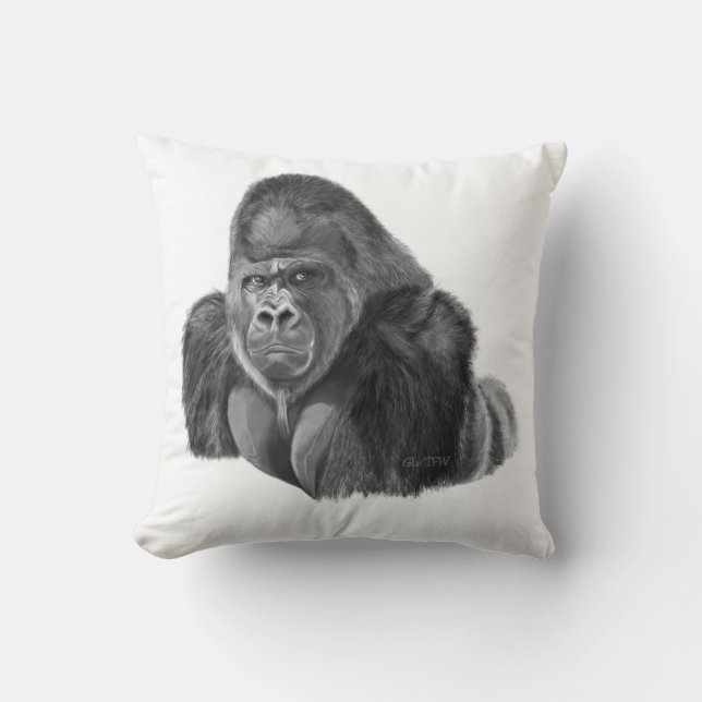 Silverback Gorilla cushion ゴリラのクッション Kissen (Vorderseite)