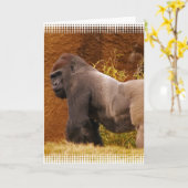 Silverback Gorilla Foto Grußkarte Karte (Gelbe Blume)
