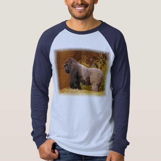 Silverback-Gorilla-Foto-langer Hülsen-T - Shirt (Vorderseite)