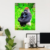 Silverback Gorilla Foto Painting Poster (Heimbüro)
