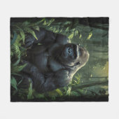 Silverback Gorilla in Ruanda Fleecedecke (Vorderseite (Horizontal))