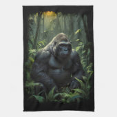 Silverback Gorilla in Ruanda Geschirrtuch (Vertikal)