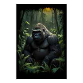 Silverback Gorilla in Ruanda Poster