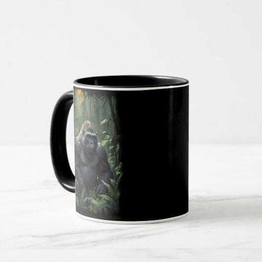Silverback Gorilla in Ruanda Tasse (Vorderseite Links)