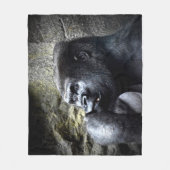 Silverback Gorilla in tiefen Gedanken Fleecedecke (Vorderseite)