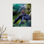 SILVERBACK GORILLA JUNGLE ERLEUCHTUNG POSTER (Küche)