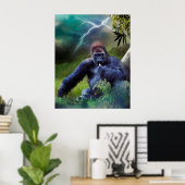 SILVERBACK GORILLA JUNGLE ERLEUCHTUNG POSTER (Heimbüro)