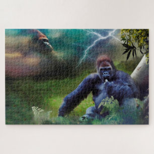 SILVERBACK GORILLA JUNGLE ERLEUCHTUNG PUZZLE