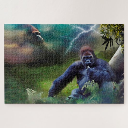 SILVERBACK GORILLA JUNGLE ERLEUCHTUNG PUZZLE (Horizontal)